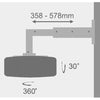 Wall projector mount black max 33 lbs with extention 358-578mm - - Mounts For Less