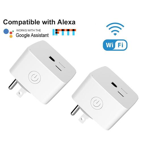 Wifi Mini Smart Plugs Connects With Google Home And Amazon Alexa 2 Pack White - - Mounts For Less