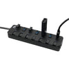 Adesso - 7-Port USB 3.0 HUB with Individual Power Switch, Black - - Mounts For Less