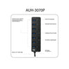 Adesso - 7-Port USB 3.0 HUB with Individual Power Switch, Black - - Mounts For Less