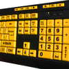 Adesso - Wired Luminous Keyboard with Large Prints and Multimedia Shortcuts, Yellow - - Mounts For Less