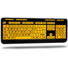 Adesso - Wired Luminous Keyboard with Large Prints and Multimedia Shortcuts, Yellow - - Mounts For Less