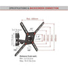 Barkan - Full Motion Wall TV Mount, For Flat or Curved Screens from 29" to 65", Maximum Weight 40kg - - Mounts For Less