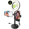Boost - 6" LED Ring Light with 2 Phone Holders, Black - - Mounts For Less