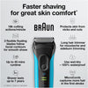 Braun - Series 3 Proskin 3-in-1 Rechargeable Electric Shaver, Wet or Dry Use, Blue - - Mounts For Less