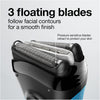 Braun - Series 3 Proskin 3-in-1 Rechargeable Electric Shaver, Wet or Dry Use, Blue - - Mounts For Less