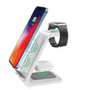 CJ Tech - 3 in 1 Qi Wireless Charging Station, 15 Watts, White - - Mounts For Less
