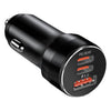 Elink - Car Charger with Dual USB Type-C Port and One USB-A Port, Fast Charging, Black - - Mounts For Less