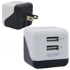 Elink EK091 Universal USB Charger 2 Port USB 3.1A White and Black - - Mounts For Less