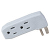 Elink EL-676 3 Grounded Side Outlets Adapter White - - Mounts For Less