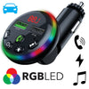 Elink - FM Transmitter for Car with 2 USB Ports and RGB Lighting, Black - - Mounts For Less