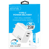 Elink - Fast Wall Charger, Dual USB-C 3.0 Ports, 35W, White - - Mounts For Less