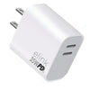 Elink - Fast Wall Charger, Dual USB-C 3.0 Ports, 35W, White - - Mounts For Less