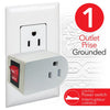 Elink - Grounded Wall Outlet Adapter, Illuminated Power Switch, White - - Mounts For Less