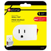 Elink - Grounded Wall Outlet Adapter, Illuminated Power Switch, White - - Mounts For Less