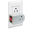 Elink - Grounded Wall Outlet Adapter, Illuminated Power Switch, White - - Mounts For Less