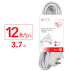 Elink - Indoor Electrical Extension Cord, 1 Outlet, 12 Feet Length, White - - Mounts For Less