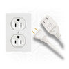 Elink - Set of 2 3-Outlet Indoor Electrical Extension Cords, 15 Feet Length, White - - Mounts For Less