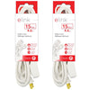Elink - Set of 2 3-Outlet Indoor Electrical Extension Cords, 15 Feet Length, White - - Mounts For Less