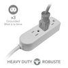 Elink - Set of 2 3 Outlet Power Bars, Heavy Duty, 5 Feet Length, White - - Mounts For Less
