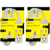 Elink - Set of 2 3 Outlet Power Bars, Heavy Duty, 5 Feet Length, White - - Mounts For Less