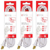 Elink - Set of 3 3-Outlet Indoor Electrical Extension Cords, 5 Feet Length, White - - Mounts For Less