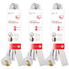 Elink - Set of 3 Electrical Extension Cord with Flat Head Plug, 3 Outlets, 6 Feet Length, White - - Mounts For Less