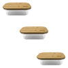EraWare - Set of 3 Borosilicate Glass Container, Bamboo Lid, Oven Safe, 370ml - - Mounts For Less