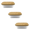 EraWare - Set of 3 Borosilicate Glass Container, Bamboo Lid, Oven Safe, 640ml - - Mounts For Less