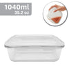 EraWare - Set of 3 Borosilicate Glass Containers, Airtight and Leak-proof, Oven Safe, 1040 ml - - Mounts For Less
