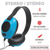 Escape - Wired Stereo Headphones with Built-in Microphone, Blue - - Mounts For Less