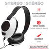 Escape - Wired Stereo Headphones with Built-in Microphone, White - - Mounts For Less