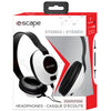 Escape - Wired Stereo Headphones with Built-in Microphone, White - - Mounts For Less