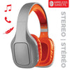 Escape - Wireless Stereo Headphones, Integrated Microphone, Gray and Orange - - Mounts For Less