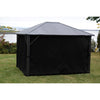 F. Corriveau International - Curtain for Gazebo 12' x 12', Water Resistant, Black - - Mounts For Less