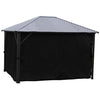 F. Corriveau International - Curtain for Gazebo 12' x 12', Water Resistant, Black - - Mounts For Less