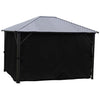F. Corriveau International - Curtain for Gazebo 12' x 16', Water Resistant, Black - - Mounts For Less