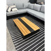 F. Corriveau International - Graphite Striped Rug, Indoor/Outdoor, 5' x 7' - - Mounts For Less