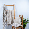 F. Corriveau International - Natural Striped Throw, Indoor/Outdoor, 50" x 60" - - Mounts For Less