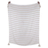 F. Corriveau International - Natural Striped Throw, Indoor/Outdoor, 50" x 60" - - Mounts For Less