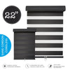 Hauz 2284BLKCD - 22'' X 84'' Alternating Shade Window Shade, Cordless, Black - - Mounts For Less