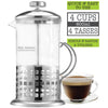 Hauz - Borosilicate Glass French Press Coffee Maker, 600ml Capacity - - Mounts For Less