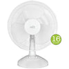 Hauz - Oscillating Desk Fan, 16 in. Diameter, Compact Design, White - - Mounts For Less