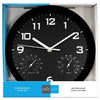 Hauz - Round Wall Clock, 10" Diameter, Quartz Precision, Black - - Mounts For Less