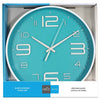 Hauz - Round Wall Clock, 10" Diameter, Quartz Precision, Blue - - Mounts For Less