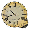 Hauz - Round Wall Clock, 12" Diameter, Quartz Precision, Brown - - Mounts For Less