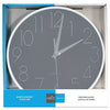 Hauz - Round Wall Clock, 9" Diameter, Quartz Precision, Gray - - Mounts For Less