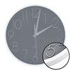 Hauz - Round Wall Clock, 9" Diameter, Quartz Precision, Gray - - Mounts For Less