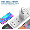 HuntKey - Wall Charger 1 USB-C Socket and 2 USB-A Sockets with 1.8m Cable, White - - Mounts For Less