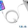 HuntKey - Wall Charger 1 USB-C Socket and 2 USB-A Sockets with 1.8m Cable, White - - Mounts For Less